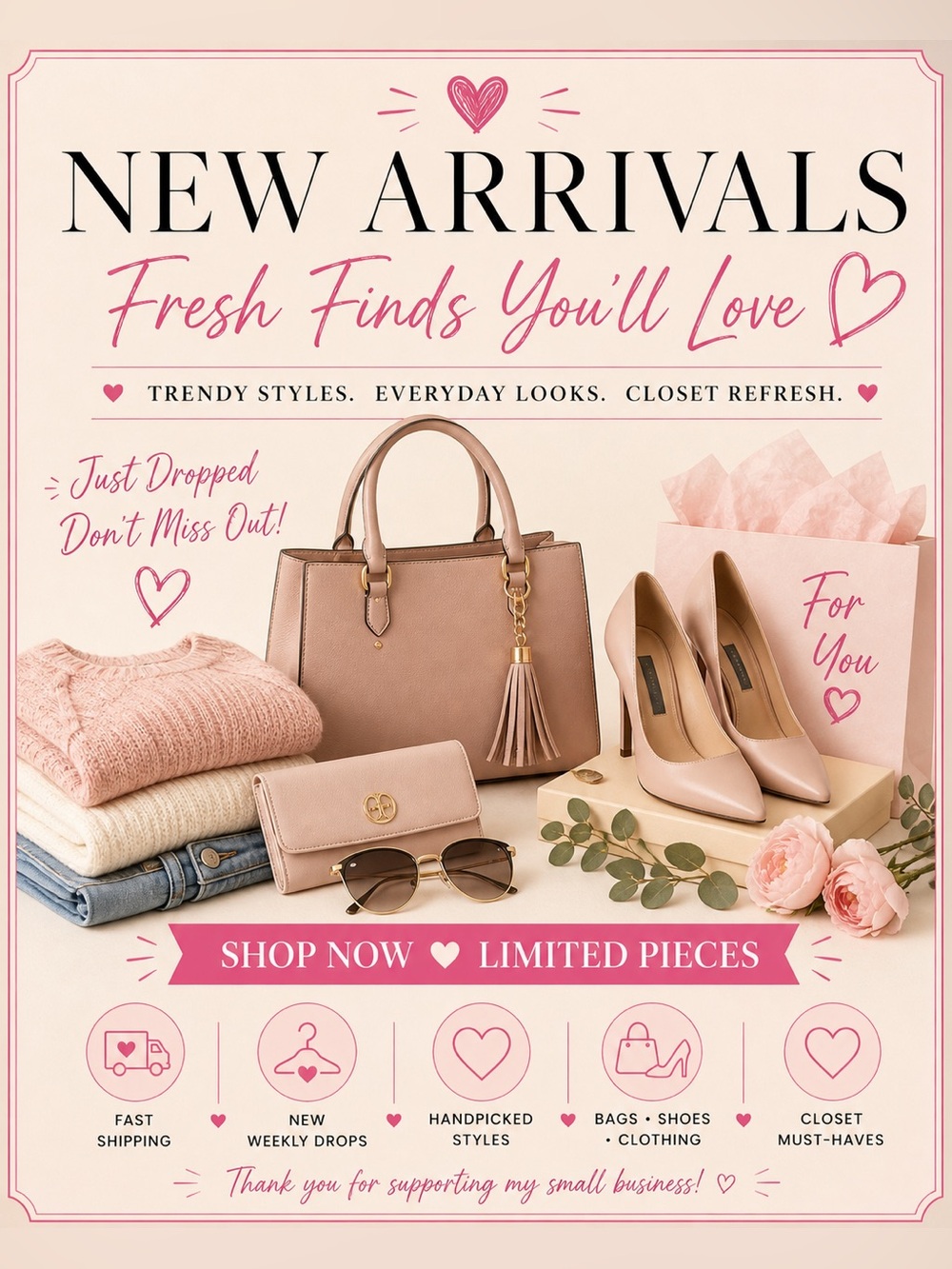 New arrivals sign
